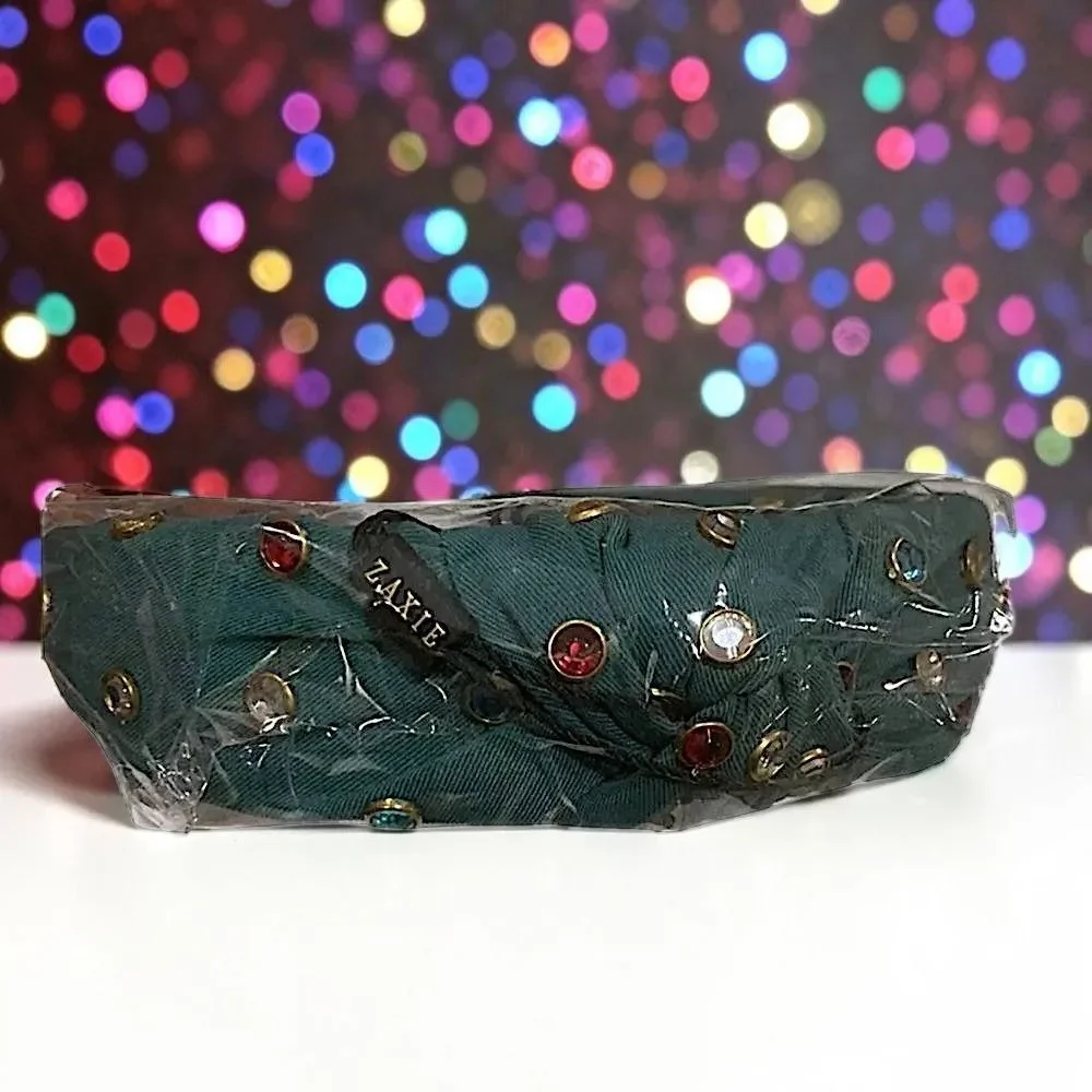 ZAXIE by Stefanie Taylor - Padded Jewel Headband - GREEN NWT MSRP $48